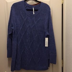 Dusty Blue Cable Knit Sweater